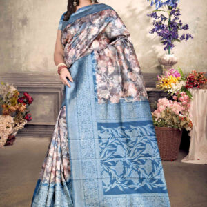 Malai Silk Saree - blue