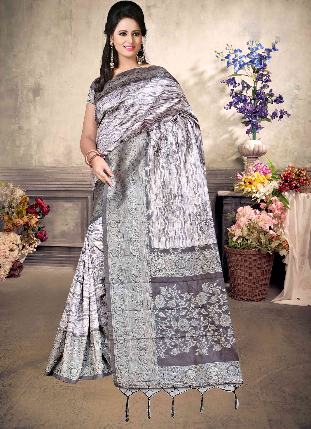 Malai Silk Saree - Pastel Pink