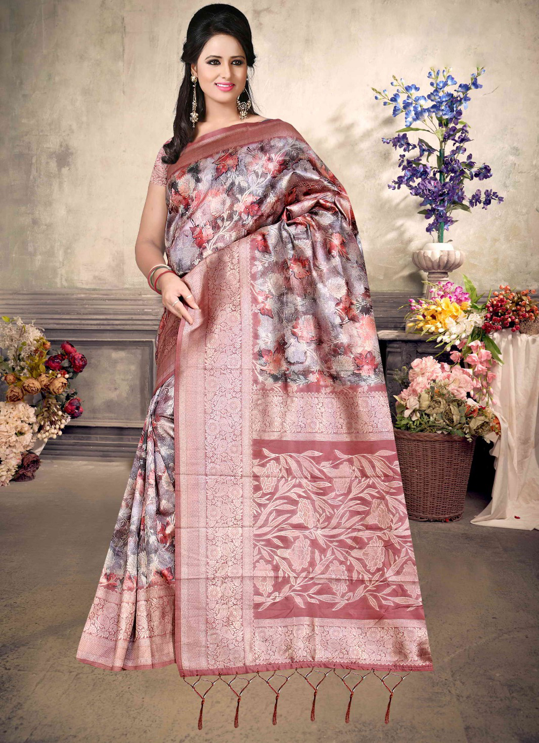 Malai Silk Saree - Multi-Colour