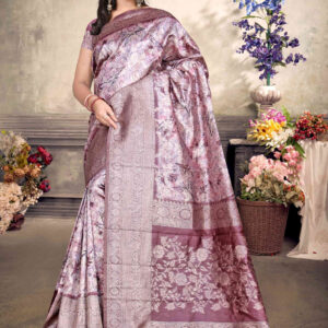 Malai Silk Saree - Mahroon With Pastel Pink